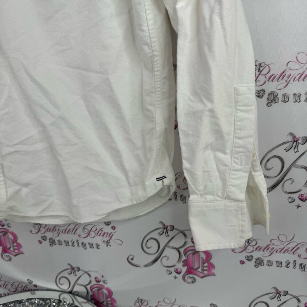 Club Monaco button down collar top Off-White Casual Button Down Shirt - Picture 3 of 8
